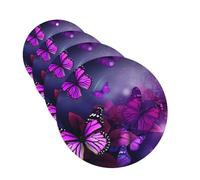 4Pcs Car Air Fresheners Cards Purple Butterflies Hanging Fragrance Scented Cards Lasting Scent Car Aromatherapy Tablets Auto Rearview Mirror Pendant for Wardrobe Shoe Cabinet