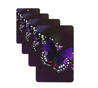 4Pcs Car Air Fresheners Cards Purple Plum Butterfly Hanging Fragrance Scented Cards Lasting Scent Car Aromatherapy Tablets Auto Rearview Mirror Pendant for Wardrobe Shoe Cabinet