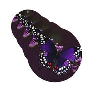 4Pcs Car Air Fresheners Cards Purple Plum Butterfly Hanging Fragrance Scented Cards Lasting Scent Car Aromatherapy Tablets Auto Rearview Mirror Pendant for Wardrobe Shoe Cabinet