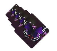 4Pcs Car Air Fresheners Cards Purple Plum Butterfly Hanging Fragrance Scented Cards Lasting Scent Car Aromatherapy Tablets Auto Rearview Mirror Pendant for Wardrobe Shoe Cabinet