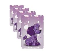4Pcs Car Air Fresheners Cards Purple Poodle Polka Dot Hanging Fragrance Scented Cards Lasting Scent Car Aromatherapy Tablets Auto Rearview Mirror Pendant for Wardrobe Shoe Cabinet