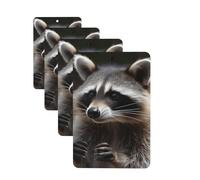 4Pcs Car Air Fresheners Cards raccoon Hanging Fragrance Scented Cards Lasting Scent Car Aromatherapy Tablets Auto Rearview Mirror Pendant for Wardrobe Shoe Cabinet