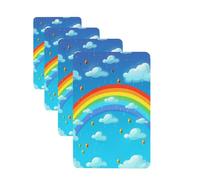 4Pcs Car Air Fresheners Cards Rainbow Clouds Raindrop Hanging Fragrance Scented Cards Lasting Scent Car Aromatherapy Tablets Auto Rearview Mirror Pendant for Wardrobe Shoe Cabinet