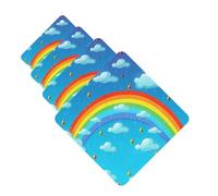 4Pcs Car Air Fresheners Cards Rainbow Clouds Raindrop Hanging Fragrance Scented Cards Lasting Scent Car Aromatherapy Tablets Auto Rearview Mirror Pendant for Wardrobe Shoe Cabinet