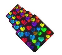 4Pcs Car Air Fresheners Cards Rainbow Hearts Hanging Fragrance Scented Cards Lasting Scent Car Aromatherapy Tablets Auto Rearview Mirror Pendant for Wardrobe Shoe Cabinet