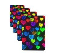 4Pcs Car Air Fresheners Cards Rainbow Hearts Hanging Fragrance Scented Cards Lasting Scent Car Aromatherapy Tablets Auto Rearview Mirror Pendant for Wardrobe Shoe Cabinet