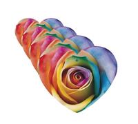 4Pcs Car Air Fresheners Cards Rainbow Rose Flower Hanging Fragrance Scented Cards Lasting Scent Car Aromatherapy Tablets Auto Rearview Mirror Pendant for Wardrobe Shoe Cabinet