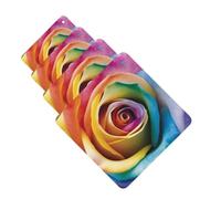 4Pcs Car Air Fresheners Cards Rainbow Rose Flower Hanging Fragrance Scented Cards Lasting Scent Car Aromatherapy Tablets Auto Rearview Mirror Pendant for Wardrobe Shoe Cabinet