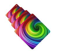 4Pcs Car Air Fresheners Cards Rainbow Spiral Hanging Fragrance Scented Cards Lasting Scent Car Aromatherapy Tablets Auto Rearview Mirror Pendant for Wardrobe Shoe Cabinet