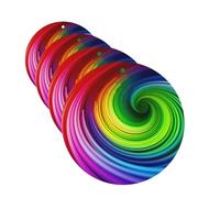 4Pcs Car Air Fresheners Cards Rainbow Spiral Hanging Fragrance Scented Cards Lasting Scent Car Aromatherapy Tablets Auto Rearview Mirror Pendant for Wardrobe Shoe Cabinet