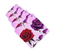 4Pcs Car Air Fresheners Cards Red and purple roses Hanging Fragrance Scented Cards Lasting Scent Car Aromatherapy Tablets Auto Rearview Mirror Pendant for Wardrobe Shoe Cabinet