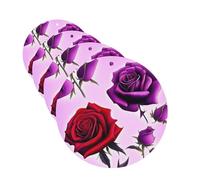 4Pcs Car Air Fresheners Cards Red and purple roses Hanging Fragrance Scented Cards Lasting Scent Car Aromatherapy Tablets Auto Rearview Mirror Pendant for Wardrobe Shoe Cabinet