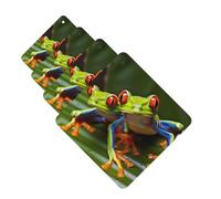 4Pcs Car Air Fresheners Cards Red eyed Tree Frog Hanging Fragrance Scented Cards Lasting Scent Car Aromatherapy Tablets Auto Rearview Mirror Pendant for Wardrobe Shoe Cabinet