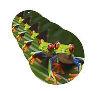 4Pcs Car Air Fresheners Cards Red eyed Tree Frog Hanging Fragrance Scented Cards Lasting Scent Car Aromatherapy Tablets Auto Rearview Mirror Pendant for Wardrobe Shoe Cabinet