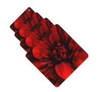 4Pcs Car Air Fresheners Cards Red Flower on Black Hanging Fragrance Scented Cards Lasting Scent Car Aromatherapy Tablets Auto Rearview Mirror Pendant for Wardrobe Shoe Cabinet