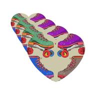 4Pcs Car Air Fresheners Cards Retro Colorful Roller Skates Hanging Fragrance Scented Cards Lasting Scent Car Aromatherapy Tablets Auto Rearview Mirror Pendant for Wardrobe Shoe Cabinet