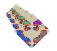 4Pcs Car Air Fresheners Cards Retro Colorful Roller Skates Hanging Fragrance Scented Cards Lasting Scent Car Aromatherapy Tablets Auto Rearview Mirror Pendant for Wardrobe Shoe Cabinet