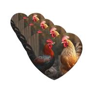 4Pcs Car Air Fresheners Cards Rooster and Chicken Hanging Fragrance Scented Cards Lasting Scent Car Aromatherapy Tablets Auto Rearview Mirror Pendant for Wardrobe Shoe Cabinet
