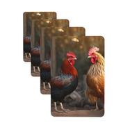 4Pcs Car Air Fresheners Cards Rooster and Chicken Hanging Fragrance Scented Cards Lasting Scent Car Aromatherapy Tablets Auto Rearview Mirror Pendant for Wardrobe Shoe Cabinet