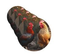4Pcs Car Air Fresheners Cards Rooster and Chicken Hanging Fragrance Scented Cards Lasting Scent Car Aromatherapy Tablets Auto Rearview Mirror Pendant for Wardrobe Shoe Cabinet