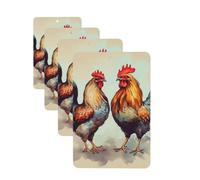 4Pcs Car Air Fresheners Cards Rooster and hen Hanging Fragrance Scented Cards Lasting Scent Car Aromatherapy Tablets Auto Rearview Mirror Pendant for Wardrobe Shoe Cabinet
