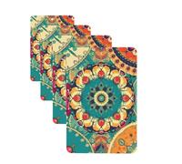 4Pcs Car Air Fresheners Cards Round Flower Hanging Fragrance Scented Cards Lasting Scent Car Aromatherapy Tablets Auto Rearview Mirror Pendant for Wardrobe Shoe Cabinet