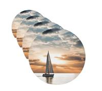 4Pcs Car Air Fresheners Cards Sailing Boat on the Sea Hanging Fragrance Scented Cards Lasting Scent Car Aromatherapy Tablets Auto Rearview Mirror Pendant for Wardrobe Shoe Cabinet