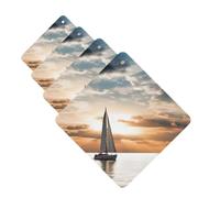 4Pcs Car Air Fresheners Cards Sailing Boat on the Sea Hanging Fragrance Scented Cards Lasting Scent Car Aromatherapy Tablets Auto Rearview Mirror Pendant for Wardrobe Shoe Cabinet