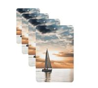4Pcs Car Air Fresheners Cards Sailing Boat on the Sea Hanging Fragrance Scented Cards Lasting Scent Car Aromatherapy Tablets Auto Rearview Mirror Pendant for Wardrobe Shoe Cabinet