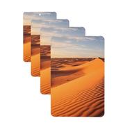 4Pcs Car Air Fresheners Cards Sand Dunes in The Sahara Desert Hanging Fragrance Scented Cards Lasting Scent Car Aromatherapy Tablets Auto Rearview Mirror Pendant for Wardrobe Shoe Cabinet