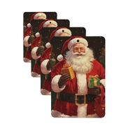 4Pcs Car Air Fresheners Cards Santa Claus Hanging Fragrance Scented Cards Lasting Scent Car Aromatherapy Tablets Auto Rearview Mirror Pendant for Wardrobe Shoe Cabinet