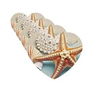 4Pcs Car Air Fresheners Cards Sea Shell Starfish Hanging Fragrance Scented Cards Lasting Scent Car Aromatherapy Tablets Auto Rearview Mirror Pendant for Wardrobe Shoe Cabinet