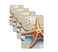 4Pcs Car Air Fresheners Cards Sea Shell Starfish Hanging Fragrance Scented Cards Lasting Scent Car Aromatherapy Tablets Auto Rearview Mirror Pendant for Wardrobe Shoe Cabinet
