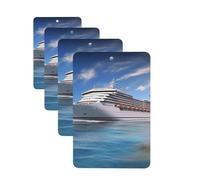 4Pcs Car Air Fresheners Cards Seaside Cruise Ship Hanging Fragrance Scented Cards Lasting Scent Car Aromatherapy Tablets Auto Rearview Mirror Pendant for Wardrobe Shoe Cabinet