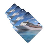 4Pcs Car Air Fresheners Cards Seaside Cruise Ship Hanging Fragrance Scented Cards Lasting Scent Car Aromatherapy Tablets Auto Rearview Mirror Pendant for Wardrobe Shoe Cabinet