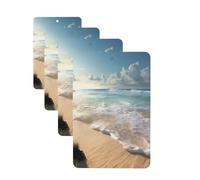 4Pcs Car Air Fresheners Cards Serene Coastal Hanging Fragrance Scented Cards Lasting Scent Car Aromatherapy Tablets Auto Rearview Mirror Pendant for Wardrobe Shoe Cabinet