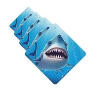 4Pcs Car Air Fresheners Cards Smiling Shark Hanging Fragrance Scented Cards Lasting Scent Car Aromatherapy Tablets Auto Rearview Mirror Pendant for Wardrobe Shoe Cabinet