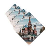 4Pcs Car Air Fresheners Cards St Basil Cathedral Red In Moscow Hanging Fragrance Scented Cards Lasting Scent Car Aromatherapy Tablets Auto Rearview Mirror Pendant for Wardrobe Shoe Cabinet