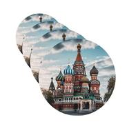 4Pcs Car Air Fresheners Cards St Basil Cathedral Red In Moscow Hanging Fragrance Scented Cards Lasting Scent Car Aromatherapy Tablets Auto Rearview Mirror Pendant for Wardrobe Shoe Cabinet