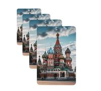 4Pcs Car Air Fresheners Cards St Basil Cathedral Red In Moscow Hanging Fragrance Scented Cards Lasting Scent Car Aromatherapy Tablets Auto Rearview Mirror Pendant for Wardrobe Shoe Cabinet