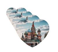 4Pcs Car Air Fresheners Cards St Basil Cathedral Red In Moscow Hanging Fragrance Scented Cards Lasting Scent Car Aromatherapy Tablets Auto Rearview Mirror Pendant for Wardrobe Shoe Cabinet
