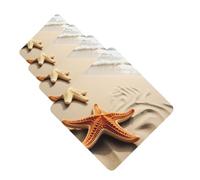4Pcs Car Air Fresheners Cards Starfish on The Sand Beach Landscape Hanging Fragrance Scented Cards Lasting Scent Car Aromatherapy Tablets Auto Rearview Mirror Pendant for Wardrobe Shoe Cabinet