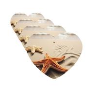 4Pcs Car Air Fresheners Cards Starfish on The Sand Beach Landscape Hanging Fragrance Scented Cards Lasting Scent Car Aromatherapy Tablets Auto Rearview Mirror Pendant for Wardrobe Shoe Cabinet