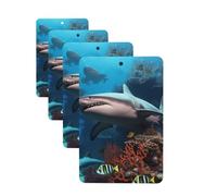 4Pcs Car Air Fresheners Cards Submarine Shark Coral Hanging Fragrance Scented Cards Lasting Scent Car Aromatherapy Tablets Auto Rearview Mirror Pendant for Wardrobe Shoe Cabinet