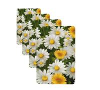 4Pcs Car Air Fresheners Cards Summer Floral Daisies Flower Hanging Fragrance Scented Cards Lasting Scent Car Aromatherapy Tablets Auto Rearview Mirror Pendant for Wardrobe Shoe Cabinet