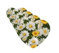 4Pcs Car Air Fresheners Cards Summer Floral Daisies Flower Hanging Fragrance Scented Cards Lasting Scent Car Aromatherapy Tablets Auto Rearview Mirror Pendant for Wardrobe Shoe Cabinet