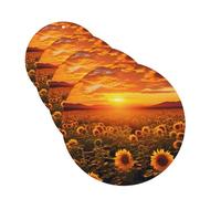 4Pcs Car Air Fresheners Cards Sunflower Field Sunset Sea of Flowers Hanging Fragrance Scented Cards Lasting Scent Car Aromatherapy Tablets Auto Rearview Mirror Pendant for Wardrobe Shoe Cabinet