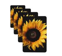 4Pcs Car Air Fresheners Cards Sunflower on Black Background Hanging Fragrance Scented Cards Lasting Scent Car Aromatherapy Tablets Auto Rearview Mirror Pendant for Wardrobe Shoe Cabinet