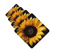 4Pcs Car Air Fresheners Cards Sunflower on Black Background Hanging Fragrance Scented Cards Lasting Scent Car Aromatherapy Tablets Auto Rearview Mirror Pendant for Wardrobe Shoe Cabinet