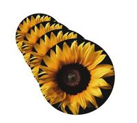 4Pcs Car Air Fresheners Cards Sunflower on Black Background Hanging Fragrance Scented Cards Lasting Scent Car Aromatherapy Tablets Auto Rearview Mirror Pendant for Wardrobe Shoe Cabinet